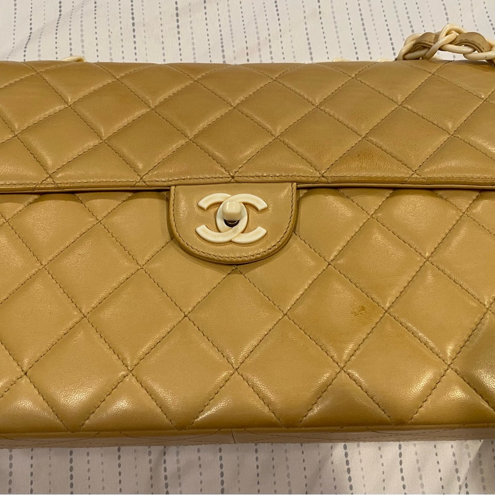 Chanel Tan Quilted Leather Bag